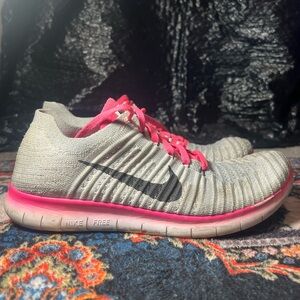 Nike Women's Gray and Pink Running Shoes